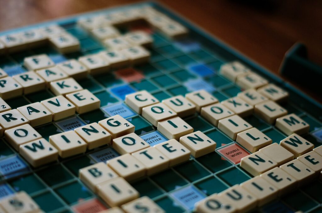 Scrabble game in progress - Accueil - Kergrist-Moëlou